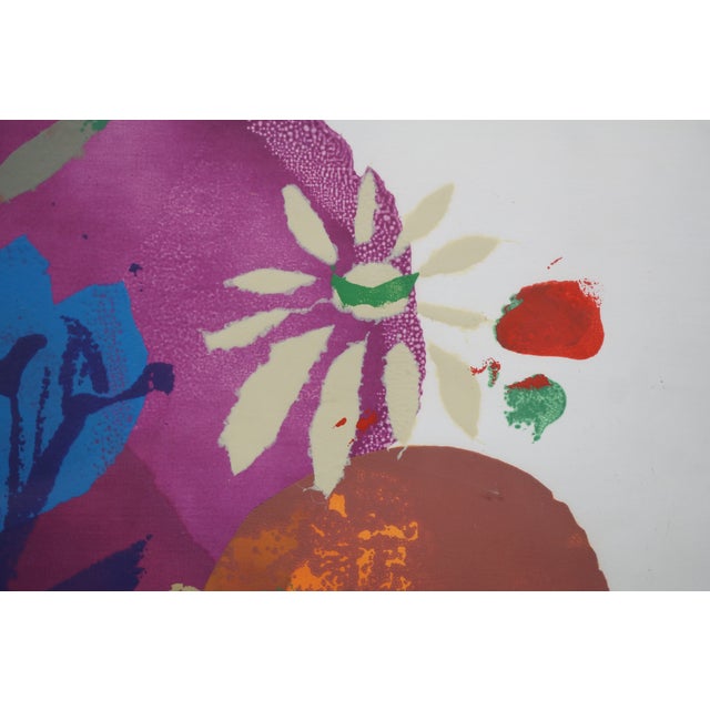 Florence Waze Fink Signed Flowers III Abstract Floral Serigraph Print 27" For Sale - Image 10 of 12