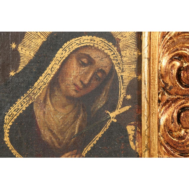 Mater Dolorosa, Oil on Cloth Over Panel, 19th Century For Sale - Image 4 of 11