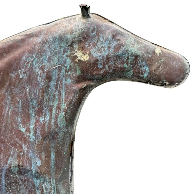 Metal Early 20th Century American Copper Thoroughbred Horse Weathervane For Sale - Image 7 of 16
