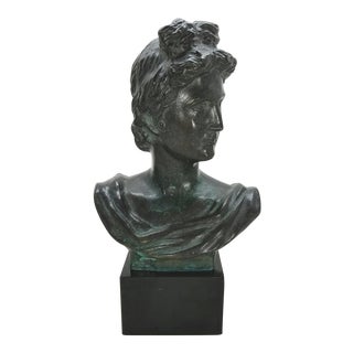 Vintage Bronze Sculpture of David Bust For Sale