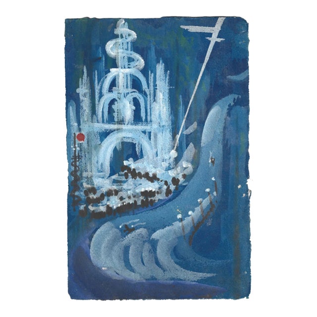 Jean Raymond Delpech, Night Fantasy, Tempera, 1960s For Sale