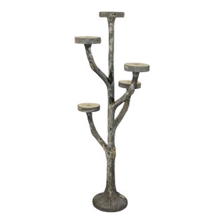 French Faux Bois Naturalistic Plant Stand For Sale