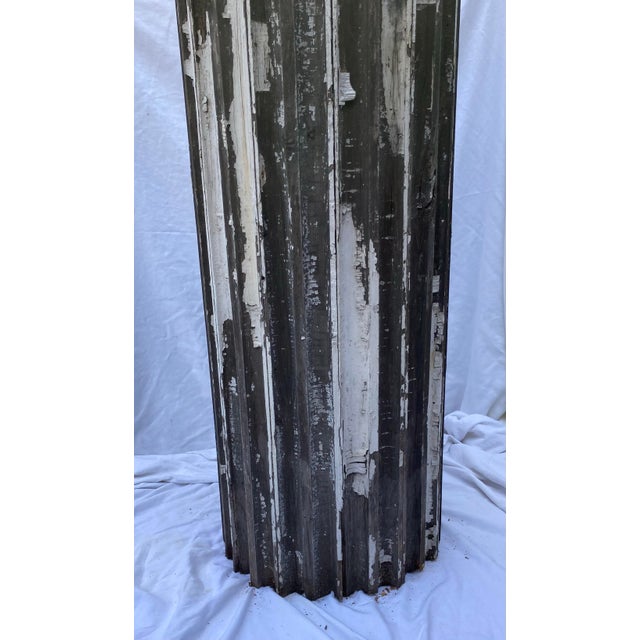 Neoclassical Antique Neoclassical Fluted Wood Column Peeling Paint For Sale - Image 3 of 11