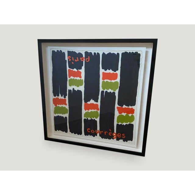 Andrianna Shamaris Framed Abstract Courrèges Scarf from Paris France For Sale - Image 4 of 5