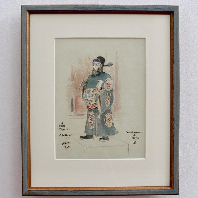 Temple official', pencil and watercolour on paper by robert taylor pritchett (1882). This is the artist's portrait of a...