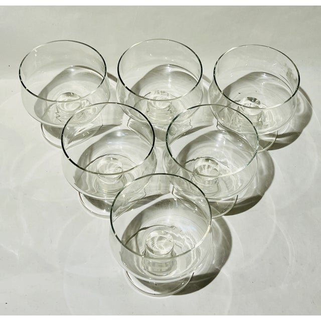 Mid-Century Modern 1960s Mid Century Modern Coupe Glassware Barware Set of 6 For Sale - Image 3 of 7