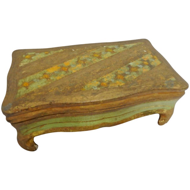 Midcentury Italian Footed Florentine Box For Sale