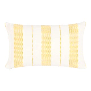 Schumacher Lubeck Stripe 20" Lumbar Pillow in Yellow For Sale