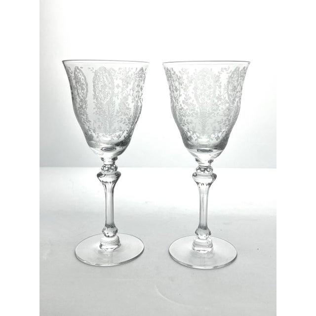 Tiffin Franciscan “Love Lace” Pair of Water Glasses 8” 10oz Excellent condition. No chips, cracks, or fleabites. Height 8”...