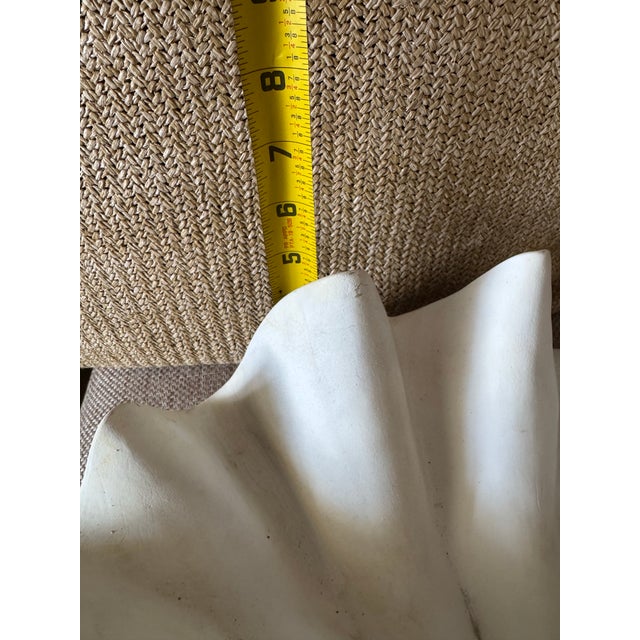 Large Vintage Sculptural Ceramic Clam Shell Bowl – Ivory Coastal Centerpiece For Sale In Raleigh - Image 6 of 12