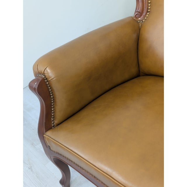 Chippendale Leather Two-Seater Sofa, 1960s For Sale - Image 14 of 17