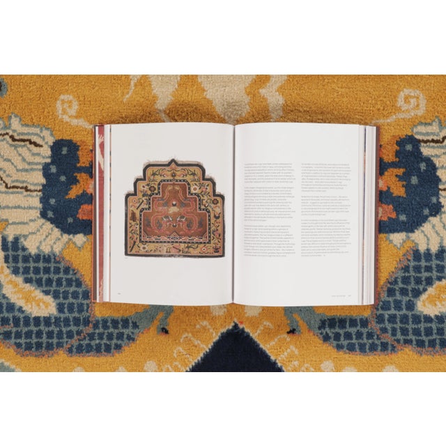 Textile Antique Chinese Ningxia Pillar Runner With Golden Celestial Dragons - Rug & Kilim For Sale - Image 7 of 13
