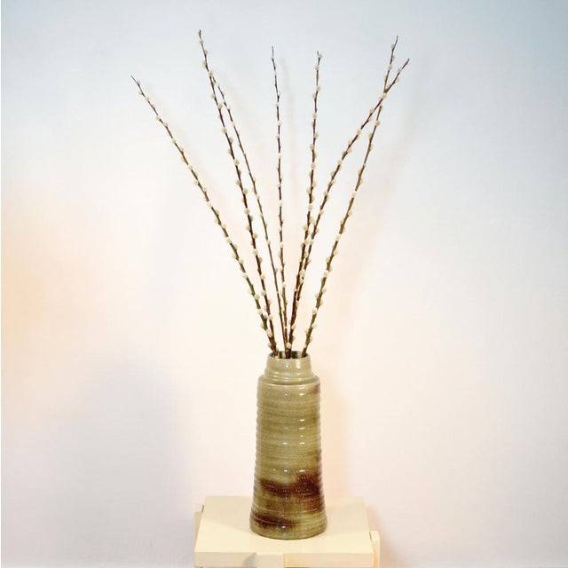 Tall Mid-Century Ceramic Studio Vases in Earth Tones attributed to Mobach, 1970s, Set of 2 For Sale - Image 6 of 17