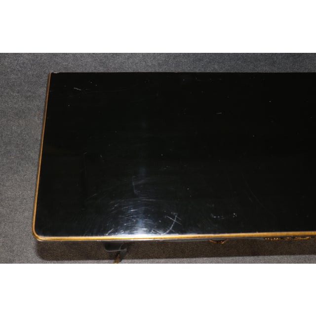 Black Bodart French Ebonized Bronze Mounted Louis XV Style Console Table For Sale - Image 8 of 14