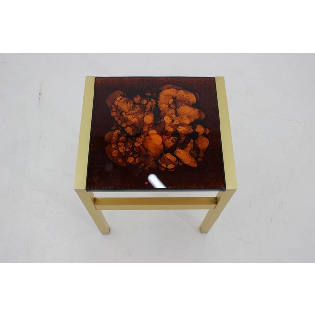 Italian Brass and Glass Side Table, 1960s For Sale - Image 6 of 15