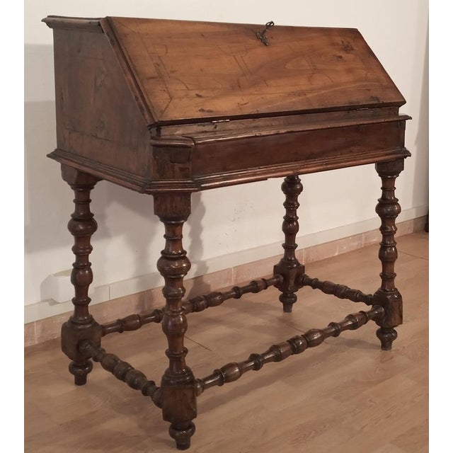 Louis XIII Style Walnut Flap Writing Desk, Italy, 18th Century For Sale - Image 4 of 18