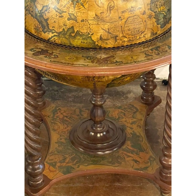 Wood Vintage Italian Terrestrial Globe on Stand For Sale - Image 7 of 9