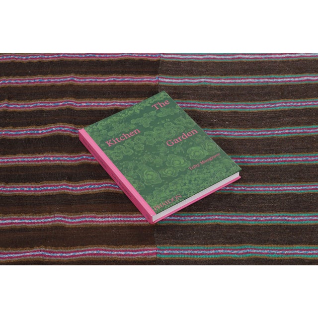 Vintage Panelled Kilim Wool Rug With Pink Stripes by Rug & Kilim, 1950-1959 For Sale - Image 9 of 9