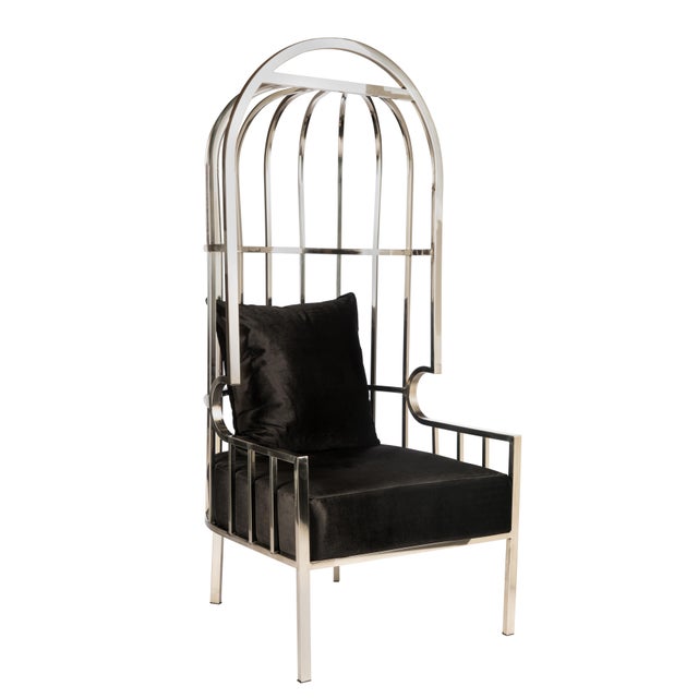 Anika Silver Balloon Accent Chair For Sale - Image 4 of 4