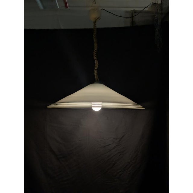 White Murano Glass Pendant Lamp from Leucos, 1970s-1980s For Sale - Image 8 of 9