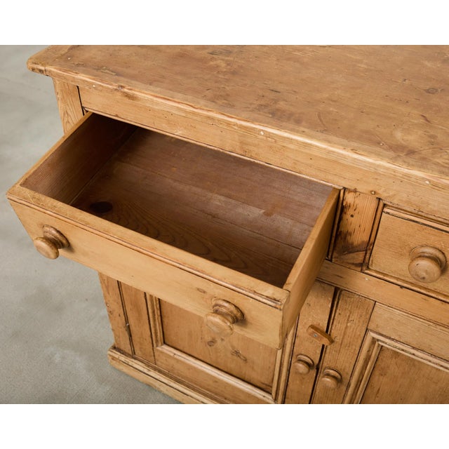 19th Century Country French Provincial Pine Sideboard 7 Ft For Sale - Image 12 of 18