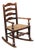 English 1800s Georgian Period Plum Wood Child's Rocking Chair with Rush Seat For Sale