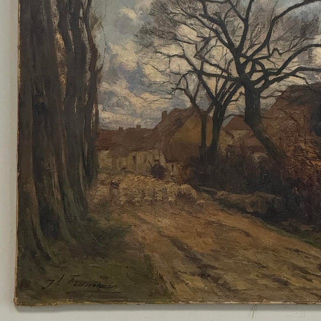 Late 19th Century Pastoral Oil Painting Signed j.b. François For Sale - Image 9 of 15
