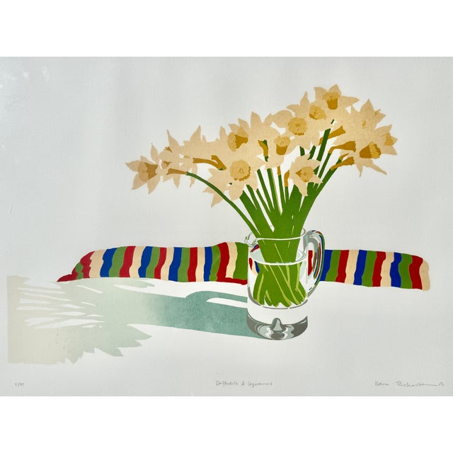 Green "Daffodils & Legwarmers" 5/35 Silkscreen Limited Edition by Ilana Richardson For Sale - Image 8 of 9