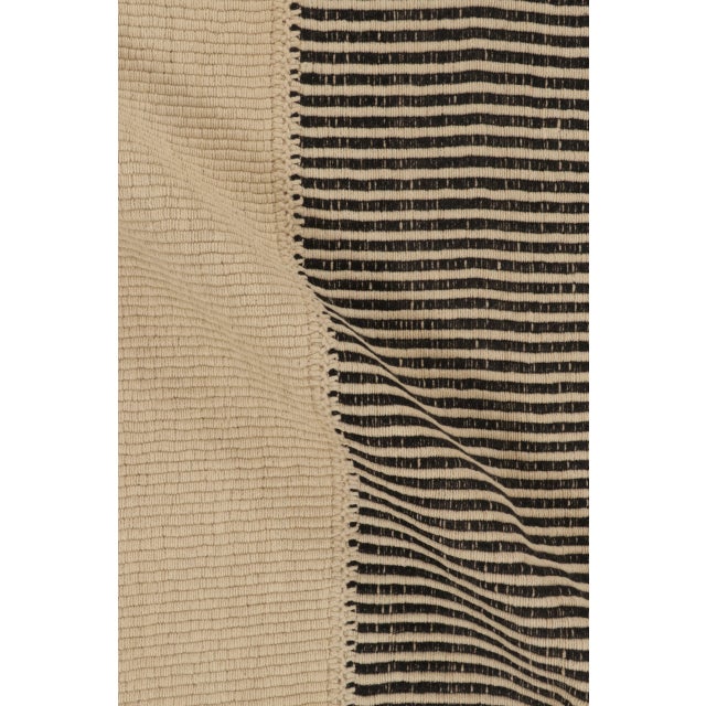 Rug & Kilim’s Contemporary Kilim in Beige With Striped Central Column in Black For Sale - Image 9 of 10