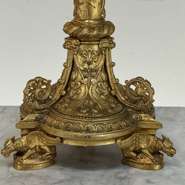Set of Two 19th Century French Renaissance Gilt Bronze Candlesticks For Sale - Image 10 of 18
