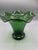 Mid-Century Modern Vintage Emerald Green Ruffled Art Glass Vase For Sale - Image 3 of 5