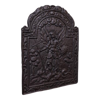 Antique Church Refectory Fire Back, English Fireplace Reflector, Victorian, 1890 For Sale