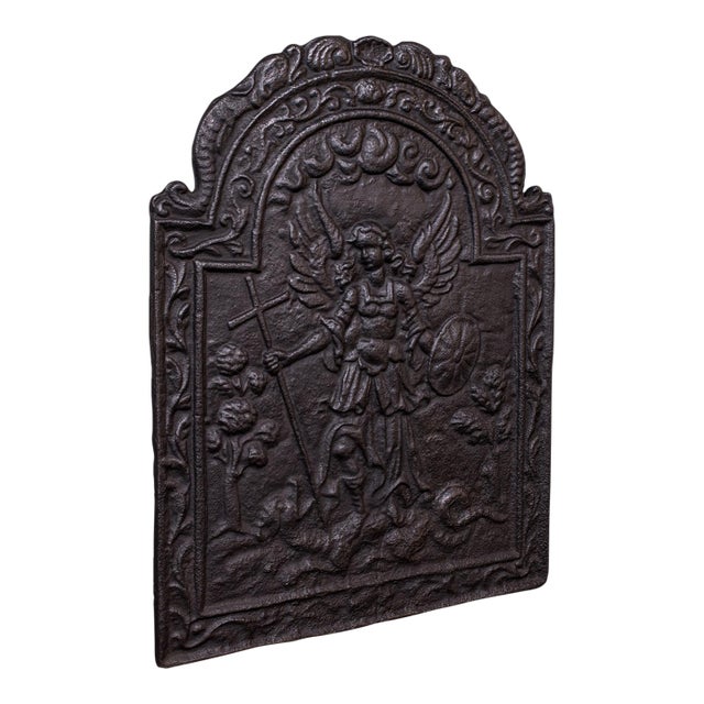 Antique Church Refectory Fire Back, English Fireplace Reflector, Victorian, 1890 For Sale