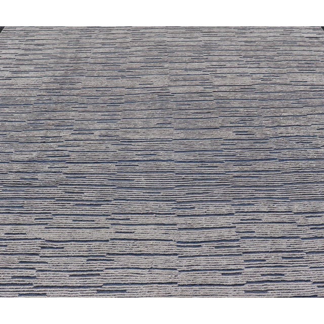 Keivan Woven Arts Large Modern Moroccan Rug in Minimalist Design 9'10 X 14'1 For Sale - Image 4 of 12