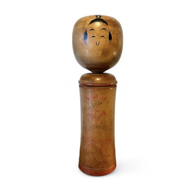 Large Japanese Hand Carved Naruko Kokeshi Doll, 1950s For Sale - Image 6 of 6