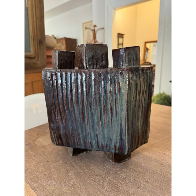 Mid-Century Modern Vintage Mid-Century Modern Pottery Vase Circa 1960s For Sale - Image 3 of 12