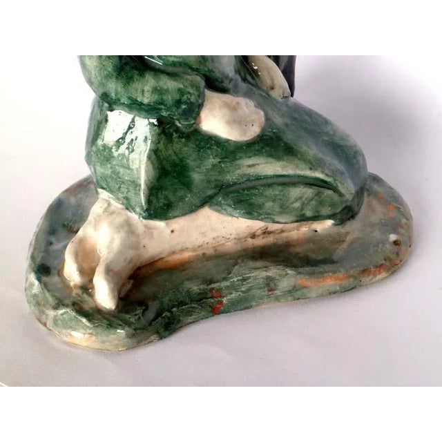 Green Ceramic Pottery Rossicone Figure Sculpture by Domenico Purificato For Sale - Image 8 of 9