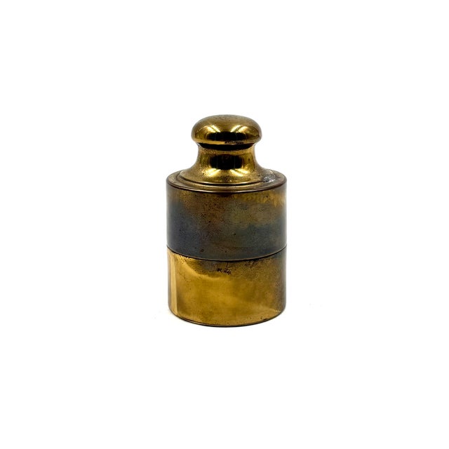 1970s Brass Weight Shaped Table Lighter, Mauro Manetti Italy 1970 For Sale - Image 5 of 12