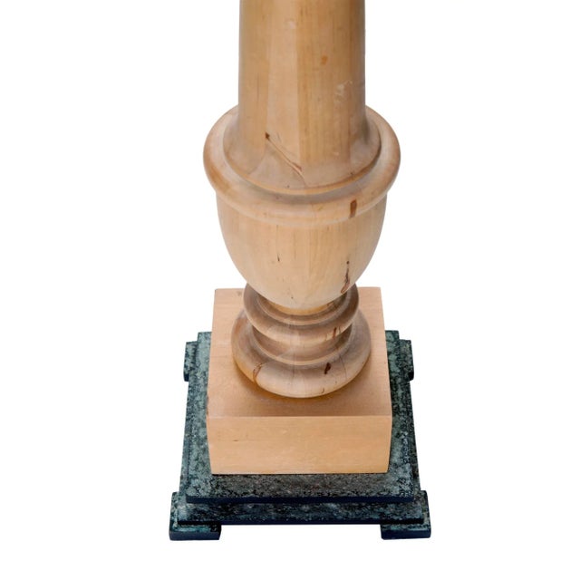 2010s Early 20th Century Extendable Wood Column Table Lamp For Sale - Image 5 of 8