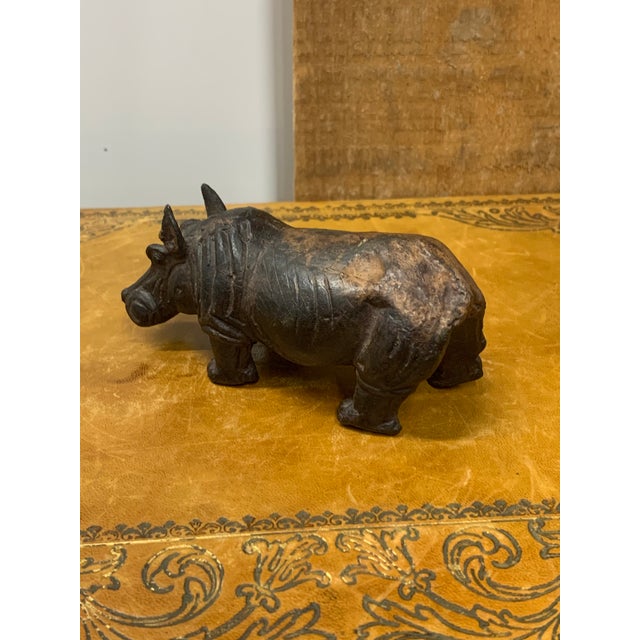 Vintage Carved Stone Hippopotamus Sculpture For Sale - Image 4 of 4