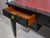 Vintage Ebonized Leather-Top French Bureau Plat Faux-Partner's Desk For Sale - Image 4 of 8