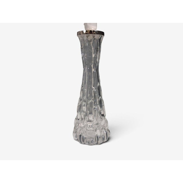 Glass 1960s Mid Century Modern Carl Fagerlund, Table Lamps, Textured Glass, Chrome For Sale - Image 7 of 12