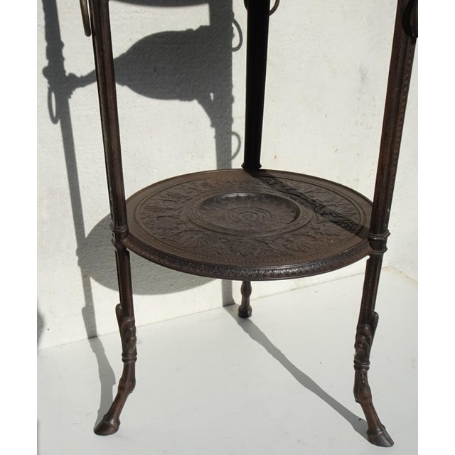 Antique Cast Iron Side Table with Black Marble Top by E.G. Zimmermann, Hanau, 1890s For Sale - Image 5 of 18
