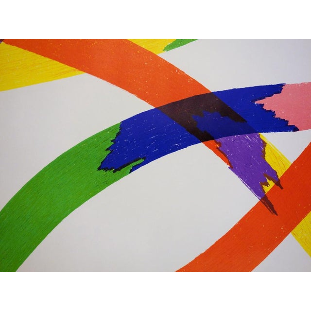 Lithograph Colorful Ribbons Poster attributed to Piero Dorazio For Sale - Image 4 of 6