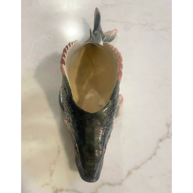 Mid 20th Century French Majolica Fish Jardiniere Fives Lille For Sale - Image 5 of 9