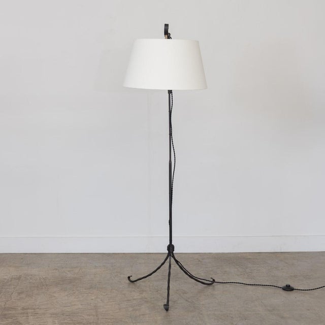 Metal 1940s French Adjustable Iron Floor Lamp For Sale - Image 7 of 15