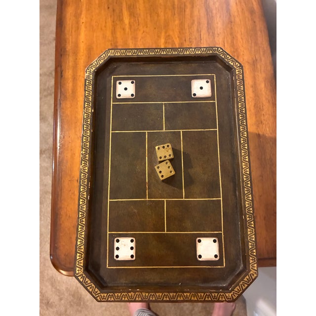 1980s 1980s Maitland-Smith Hand-Painted Tooled Leather Poker Box For Sale - Image 5 of 6