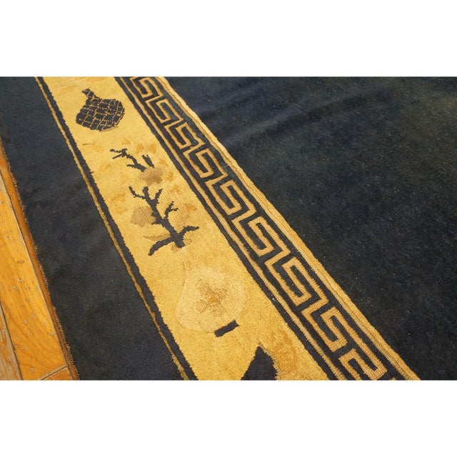 Traditional Navy Blue Medallion Oriental Antique Chinese Peking Room Size Rug For Sale In New York - Image 6 of 10