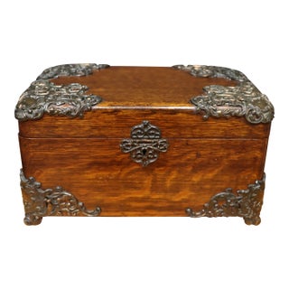 Victorian Quarter Sawn Oak Ormolu-Mounted Humidor For Sale