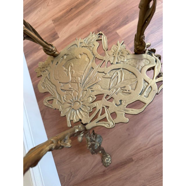 Vintage Art Nouveau Swan Pedestal Side Table Plant Stand For Sale - Image 11 of 16